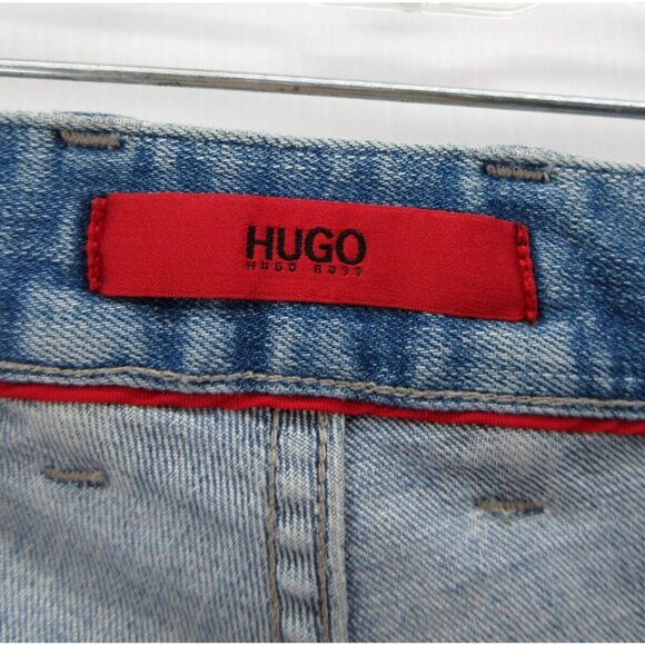 Hugo Boss Jeans Straight Button Fly Denim Paint Splatter Grunge 34X31 * - Picture 10 of 12